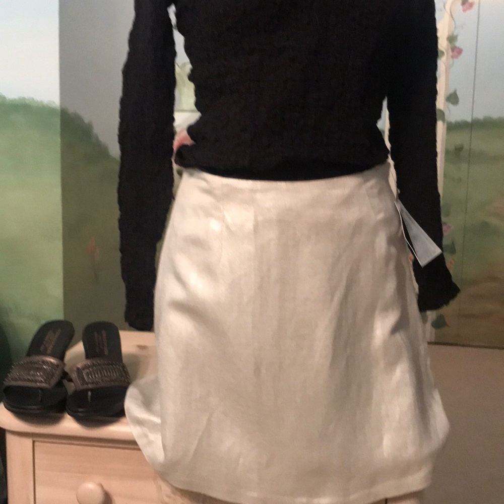 Alberto Makali skirt -off white silvery linen